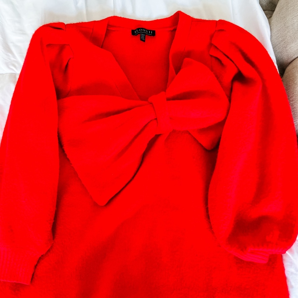 Red Bow Sweater by Eloquii